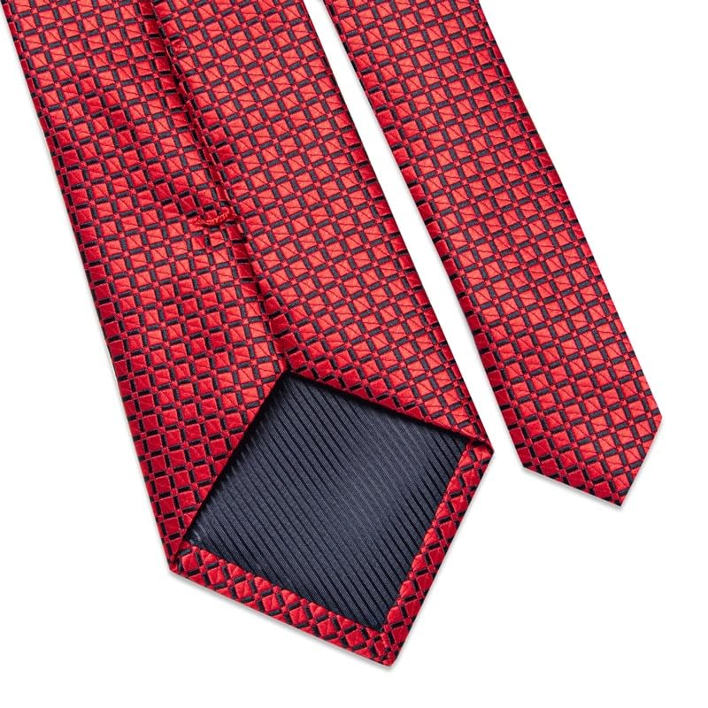 Set Corbata 8cm Seda Cuadro para Hombre miniatura 4