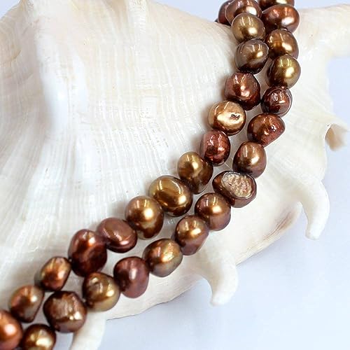 Miniatura 3 de SR BGSJ Fabricación de joyas natural de 0.276-0.315 in de forma libre barroco blanco rosa púrpura mezclado gris marrón negro cultivado de agua dulce