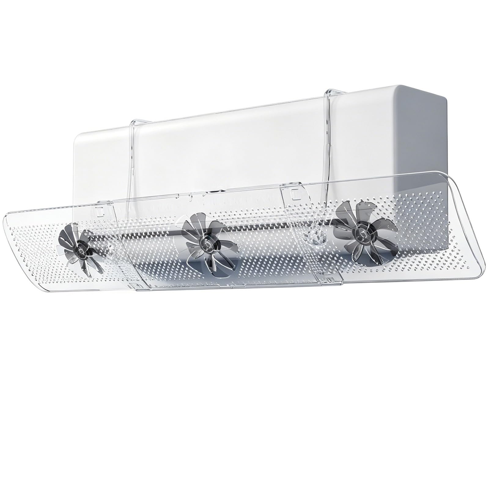 YUE JJXN AC Vent Deflector with 3 Fans, 20.5-33.8in Adjustable Air Conditioner Deflector 180° Airflow Redirector Anti Direct Blow