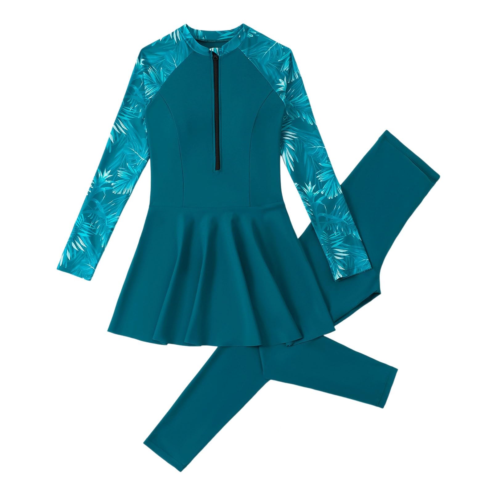 Burkini Costume Donna Musulmana Maniche Lunghe Costume da Bagno Islamico Modest Full Cover Elegante Swimsuit Beachwear Estive
