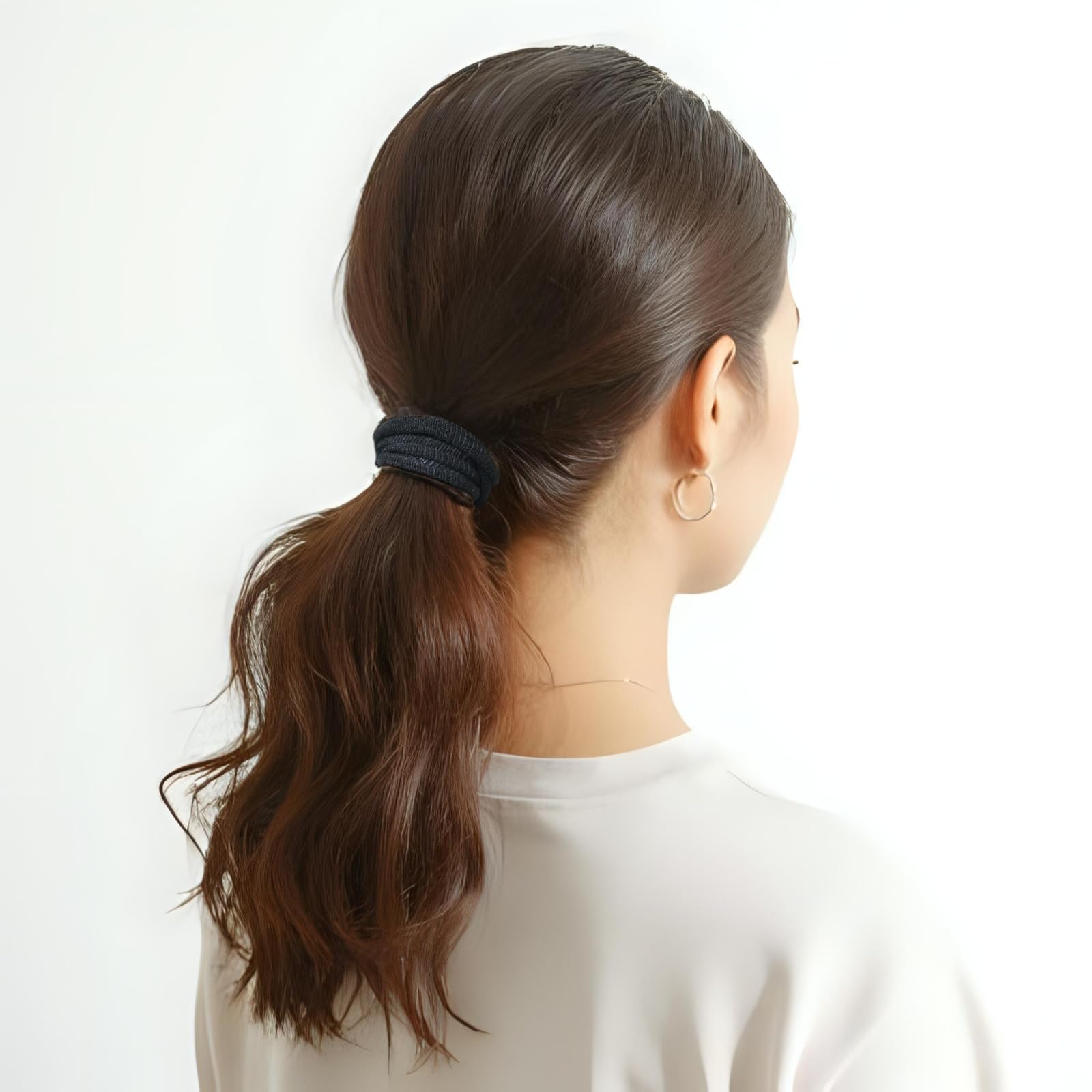 Amazon | ヘアゴム (黑、20本) 髪ゴム あとがつかないヘアゴム 跡が