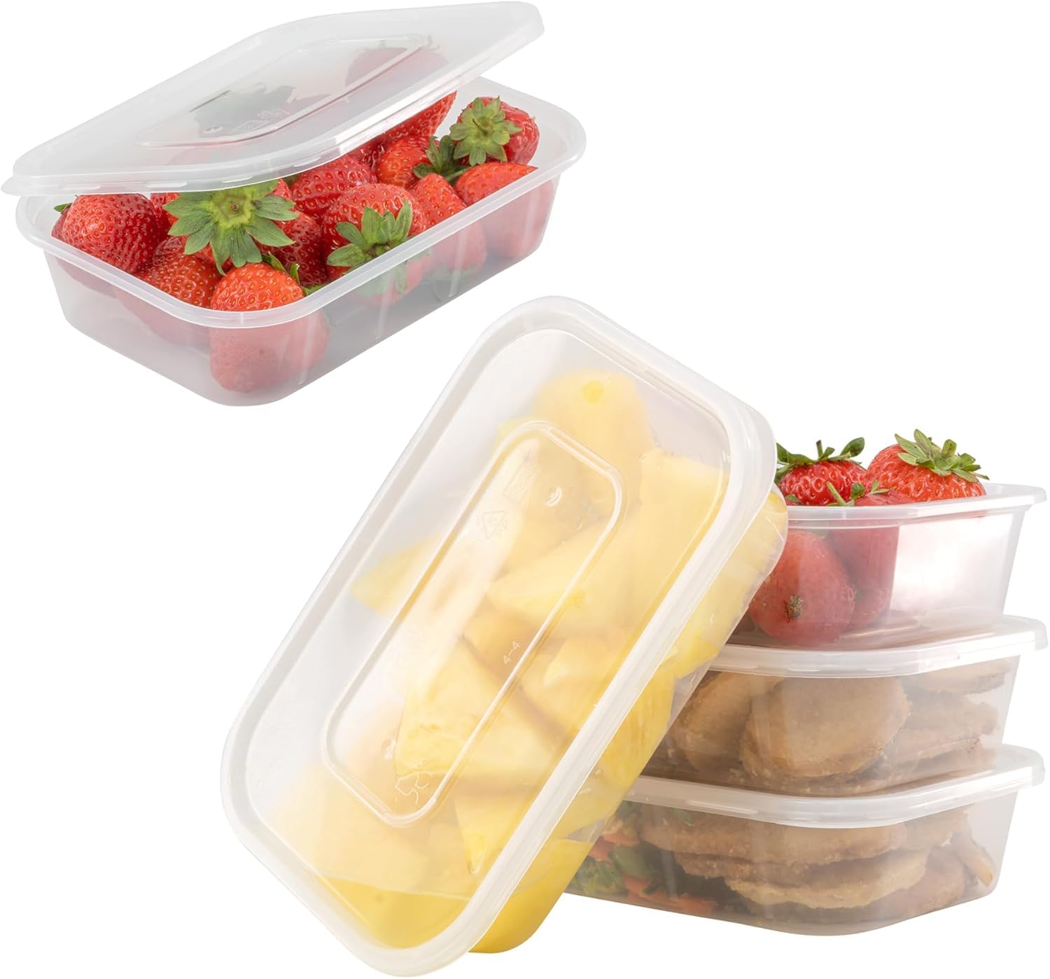 encase 25 Microwave Plastic Food Takeaway Heavy Duty Satco Containers with Lids 500ml 650ml 750ml 1000ml (500ml)