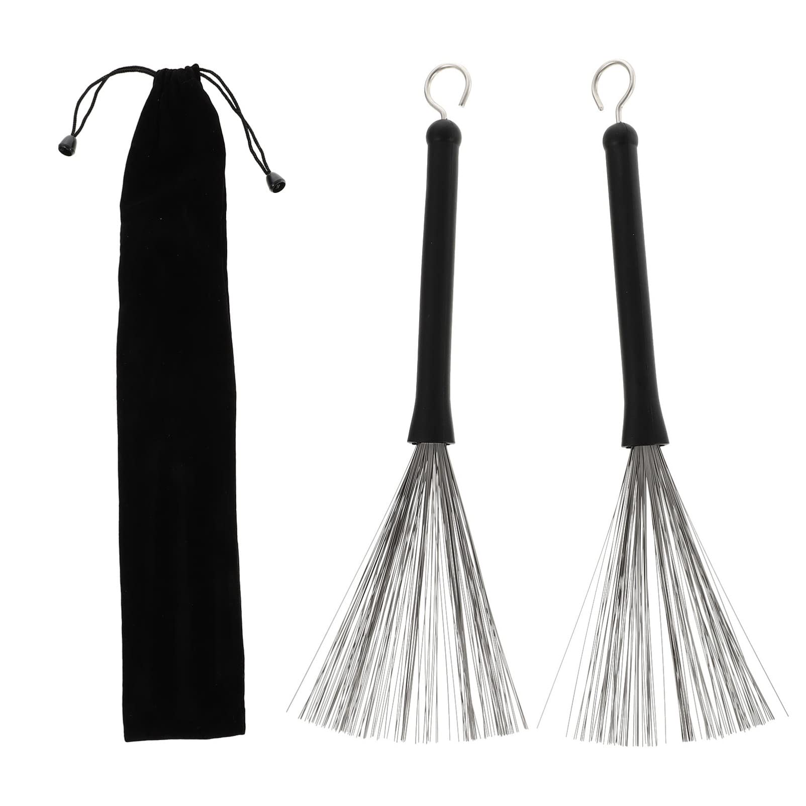 VICASKY Drum Brush Bag Set 3pcs Steel Wire Brush for Drum Sets Easy to Carry