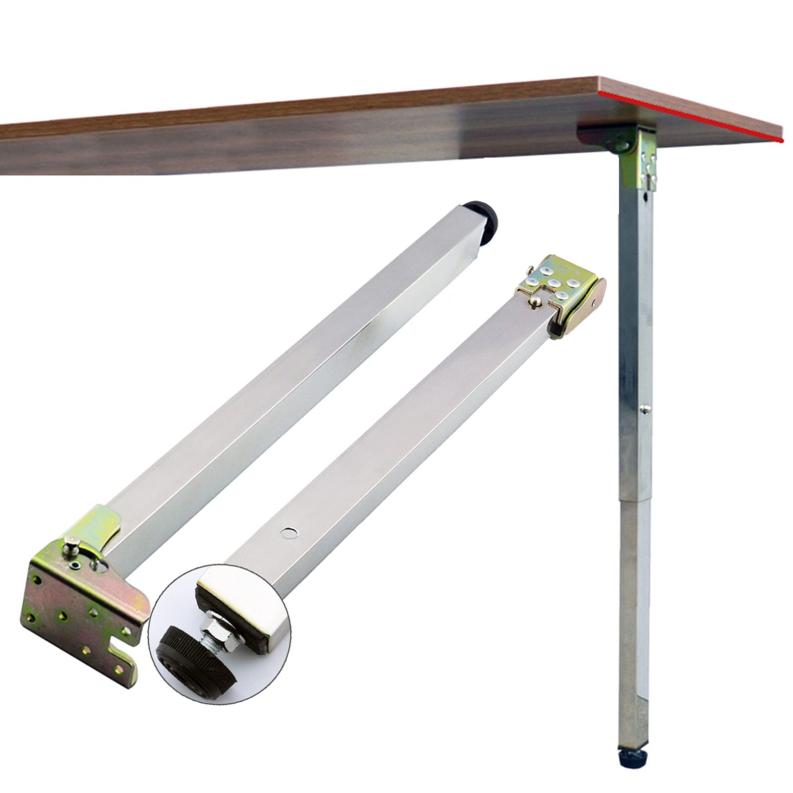 Gambe per mobili Pieghevoli,Piedini per Tavolo Retrattili,Staffe per Tavolo da Bar Metallo,Piedino di Supporto per Mobili,Accessori Hardware,Altezza Regolabile (1 Pezzi),100cm/40in
