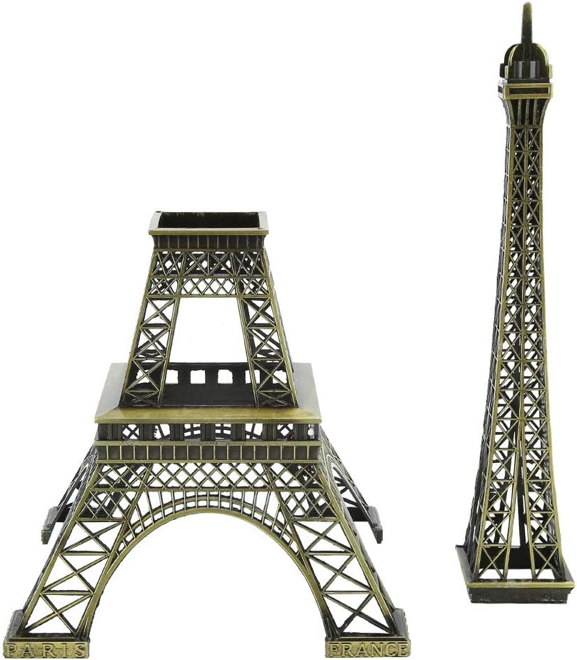 LIZEALUCKY Eiffel Tower Statue, Decorative Metal Paris France Eiffel Tower Model Figurine Replica Stand Holder for Cake Topper Table Decor Gift Party Home Decoration