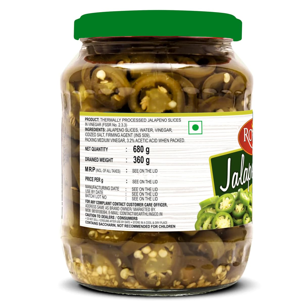 Royal Grove Jalapeno Slices in Vinegar 670g | Spicy Pickled Jalapenos for Pizza, Burgers, Nachos, Wraps & Tacos 1