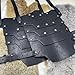 HiiFeuer Medieval Faux Leather Double Pauldron, Vintage Mercenary Knight Shoulder Armor for LARP/Cosplay Ren Faire (Black A)