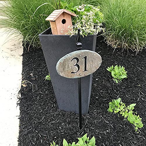 Carved Stone House Numbers Address Plaque With Lawn Stake/Slate/Sign Post #TOP1