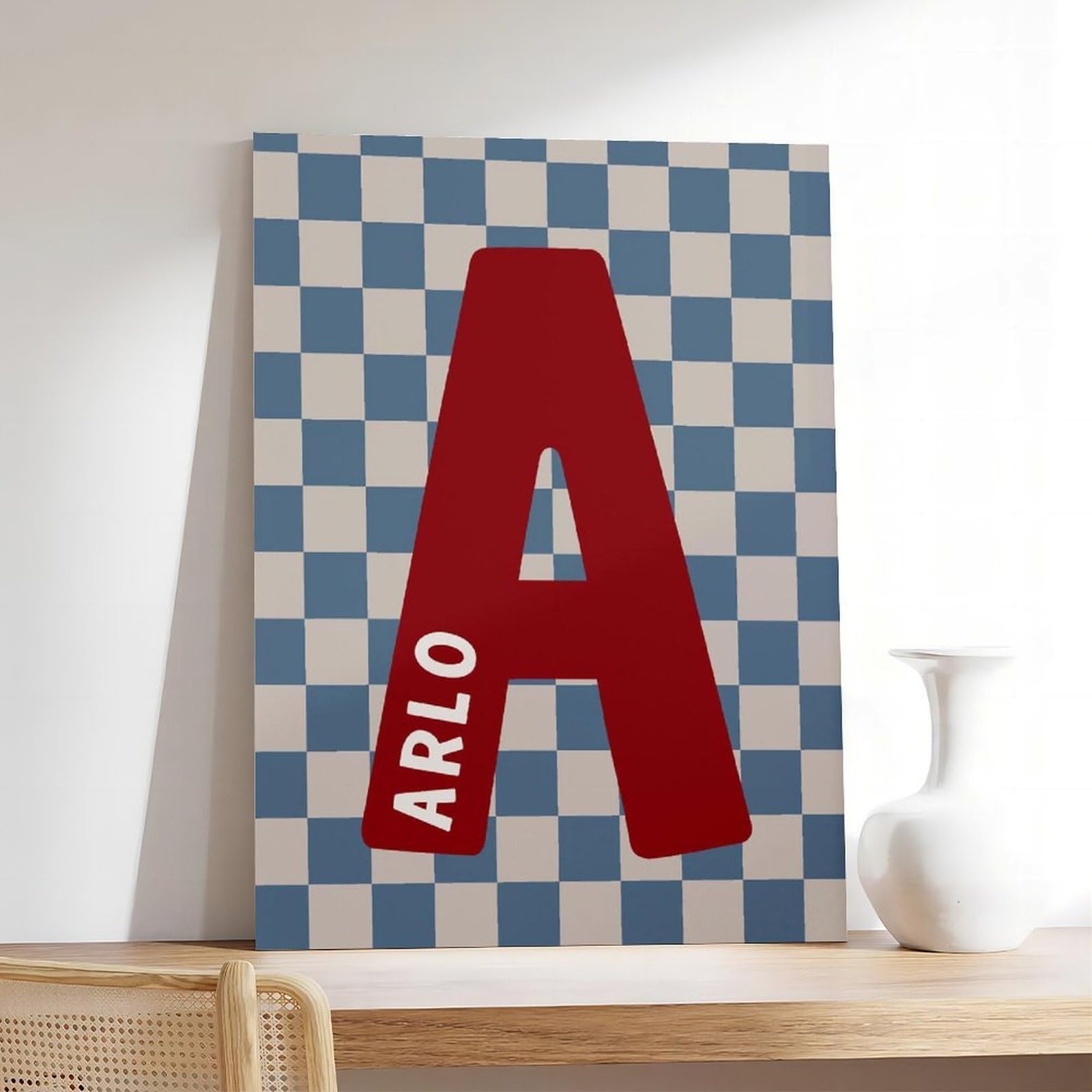 Poster sur toile avec thèmes éducatifs de l'alphabet de A à Z (11) - Décoration murale pour salon, chambre à coucher - 40 x 60 cm