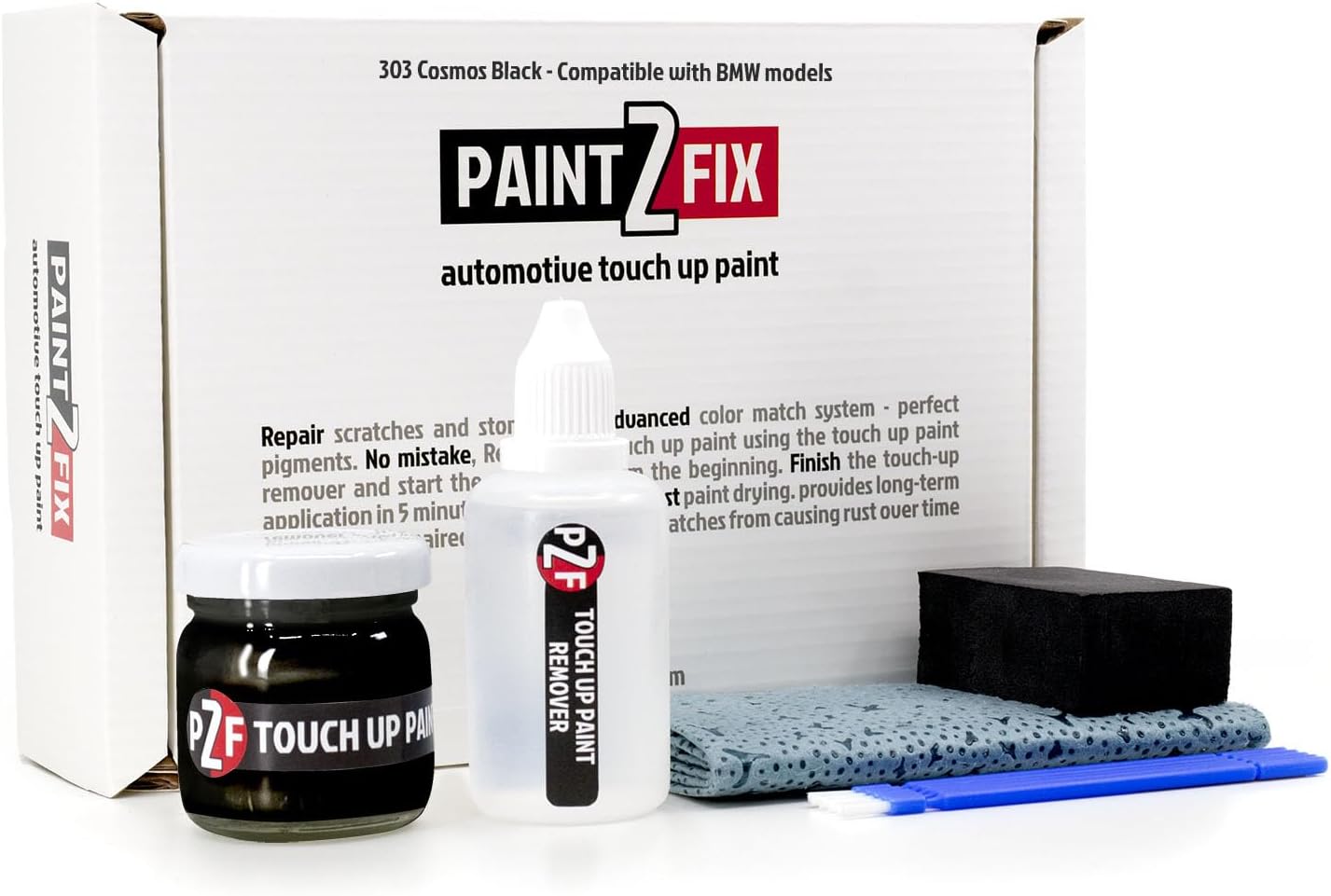 303 Cosmos Black | Cosmosschwarz Touch-Up Paint & Scratch Repair Kit for BMW Models - 1.35 fl oz (35 ml)