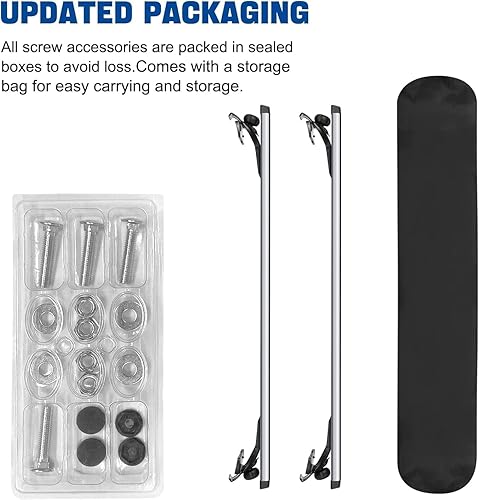 Miniatura 7 de Barras transversales universales mejoradas de 47 pulgadas, barras transversales de aluminio ajustables para equipaje, adecuadas para sedán, paquete