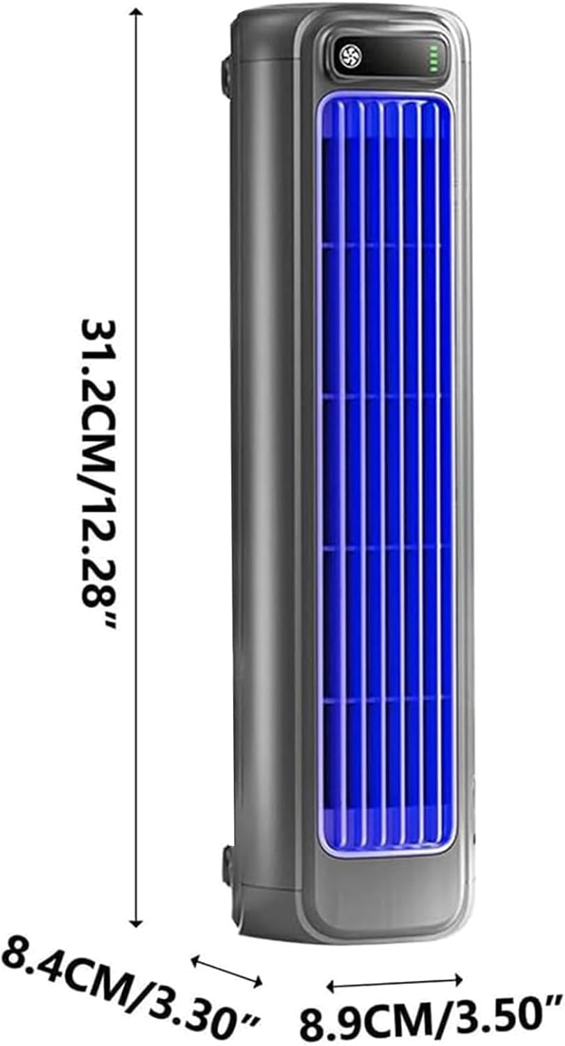 Ventilatore Condizionatore Portatile Senza Pale - Raffreddamento Silenzioso A 3 velocità, Ricarica USB, Ideale per Casa, Camera da Letto, Cucina, Ufficio, Design Compatto per Gray