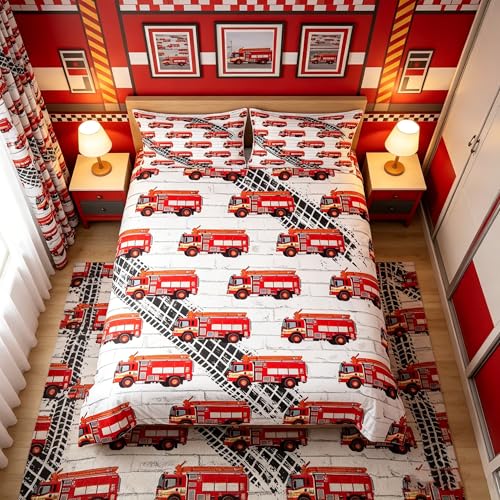 Housse de couette camion de pompier en microfibre douce facile à repasser - 2