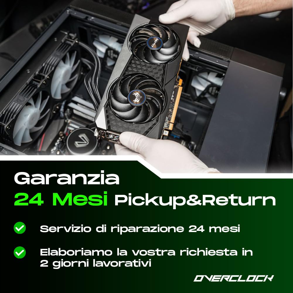 OVERCLOCK TriFrost Computer Gaming PC Assemblato Fisso Ryzen 5 5500 - RTX 3050 6GB - SSD 512GB- Ram 16GB DDR4 3200Mhz - 4 ventole RGB - WIFI - Windows 11 Pro