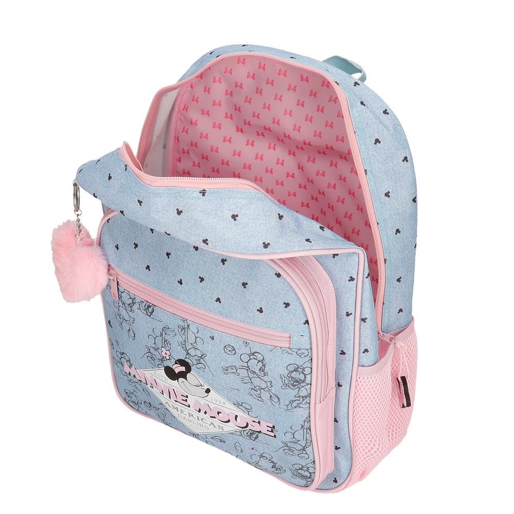 Joumma Disney Minnie American Darling Plecak szkolny Niebieski 30x38x12 cms Poliester 13,68L, niebieski, plecak szkolny