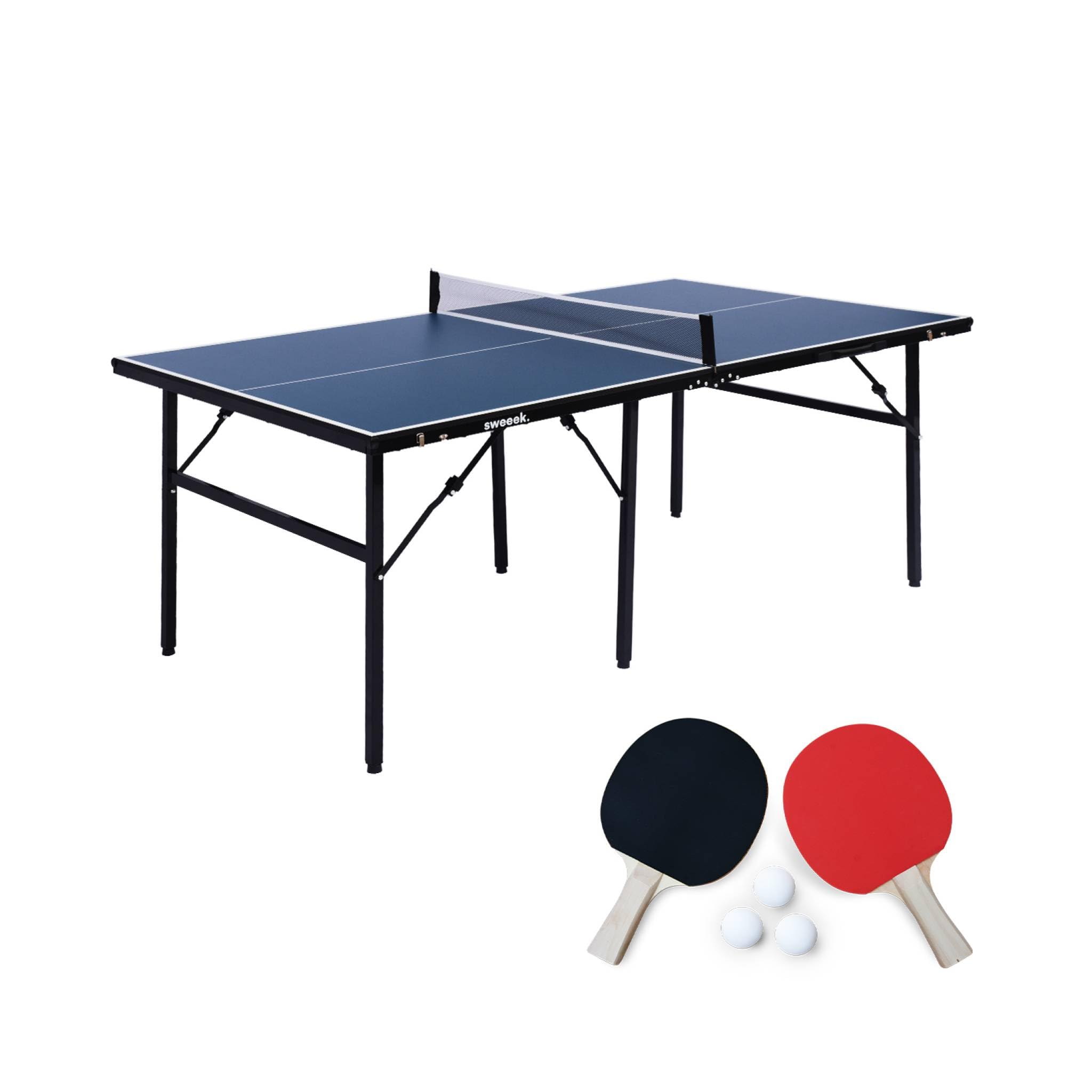 Table de ping Pong d'intérieur médium avec 2 Raquettes et 3 balles