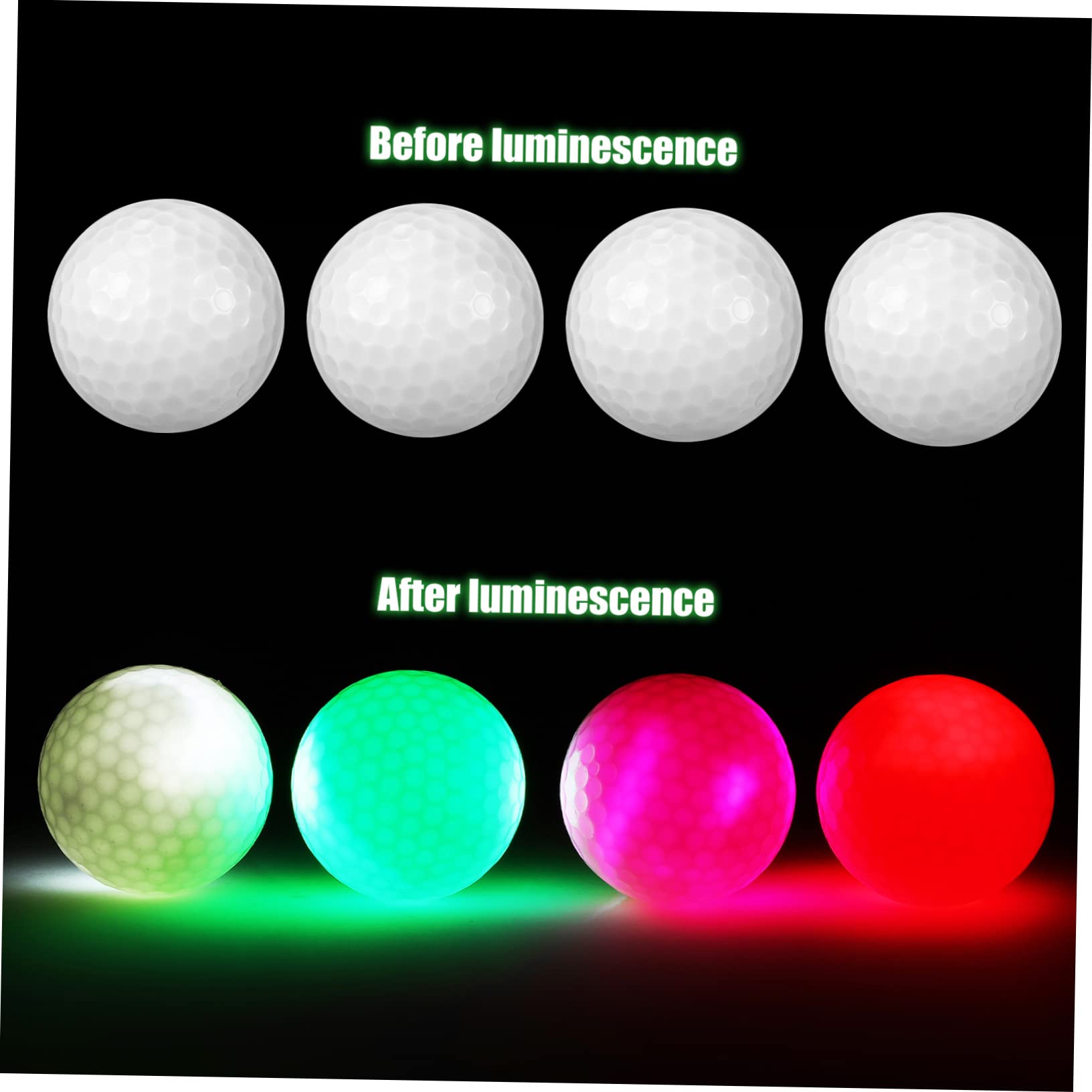 Sosoport 8piezas Bolas De Golf Led Brillantes Pack De Unidades para Jugar y Entrenar La Noche para Golfistas y Diversión El Campo