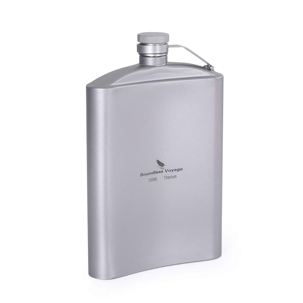 Amazon | iBasingo 250ml 超軽量 チタン製ヒップフラスコ 日本酒