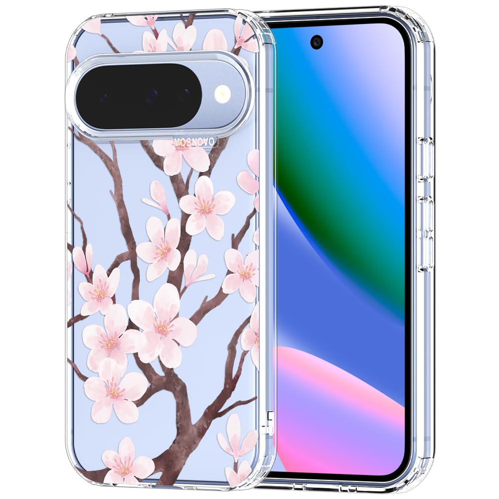 MOSNOVO Case for Google Pixel 9 & Pixel 9 Pro, [Buffertech 6.6ft Military-Grade Drop Protection] [Anti Peel Off Tech] Clear TPU Bumper Phone Case Cover Design - Great Wave — view 46
