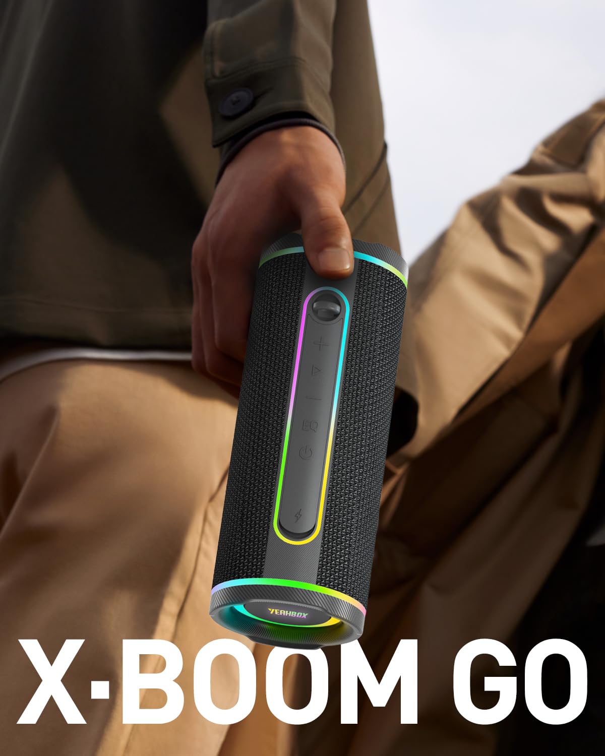 YEAHBOX X-Boom Go Tragbarer Bluetooth-Lautsprecher, 40W HiFi-Sound, IP67 Wasserdicht, Bluetooth 5.4 (Blau)