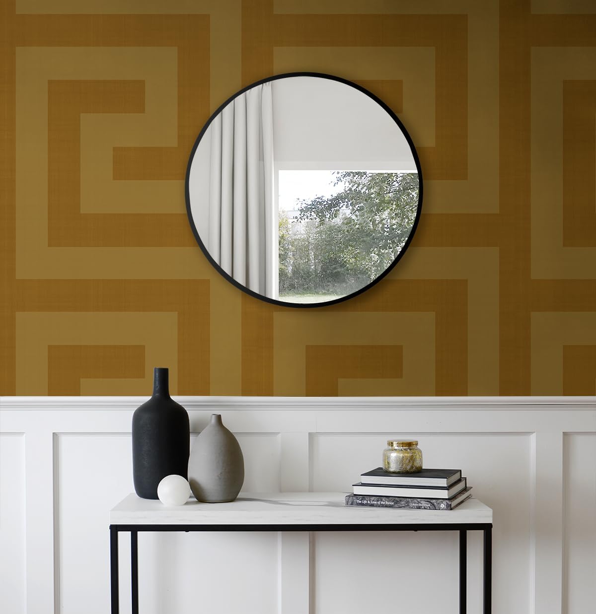 NextWall Maze Geo Peel and Stick Wallpaper (Antique Gold)