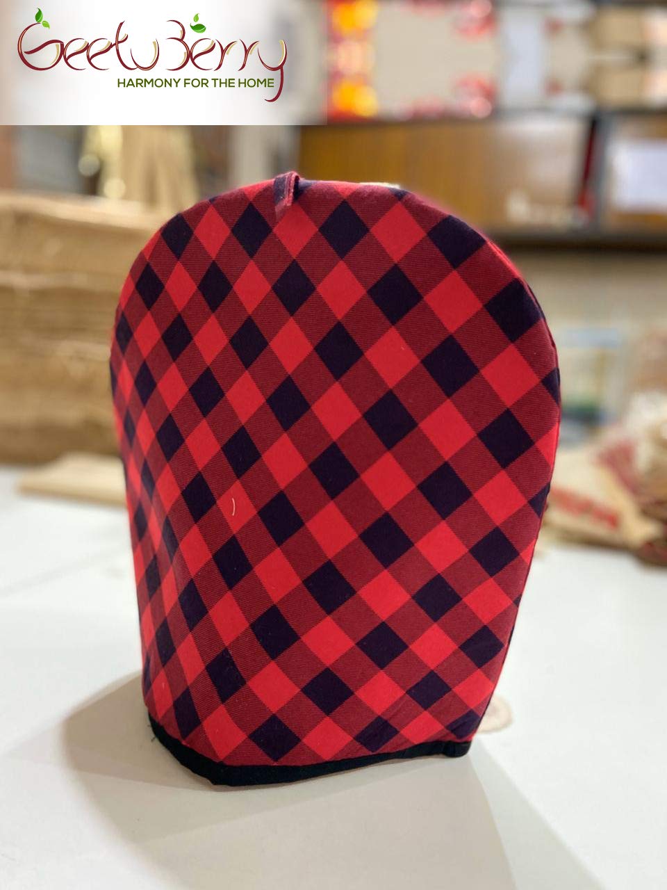 GeetuBerry Handmade Buffalo Plaid Tea Cozy Set - Red & Black Chex Print: Cozy Mother's Day Gift, Easter