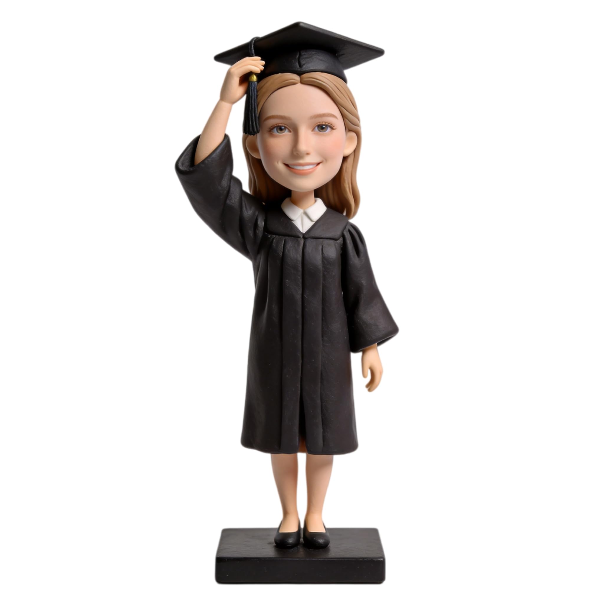 Bobblehead laureato personalizzato, statuetta 3D personalizzata da foto, statuetta di laurea in argilla polimerica fatta a mano, tappo personalizzato, regalo unico per laurea, compleanno