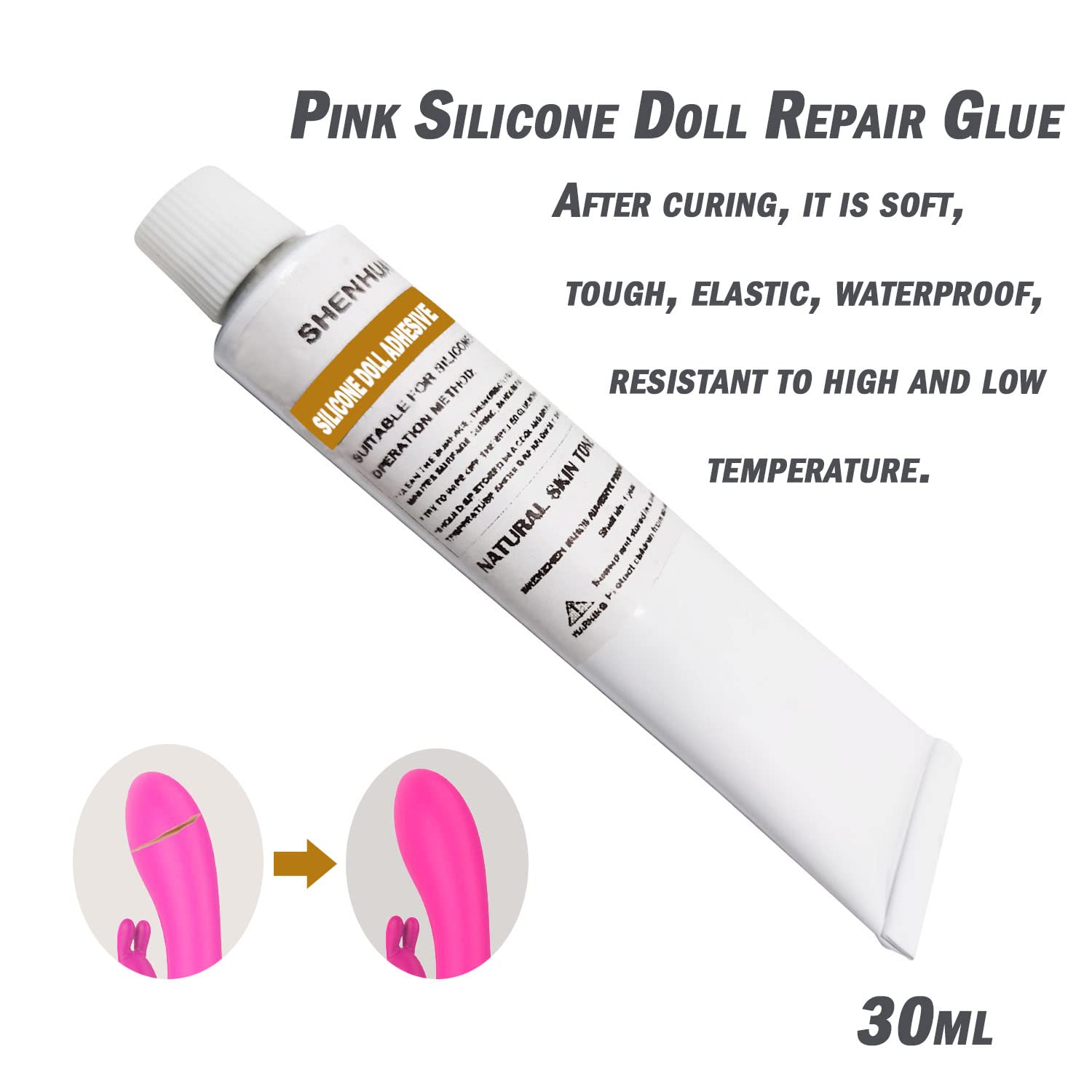 Silicone Rubber Adhesive Filler Model Adhesive Pink -1.05 oz Tube