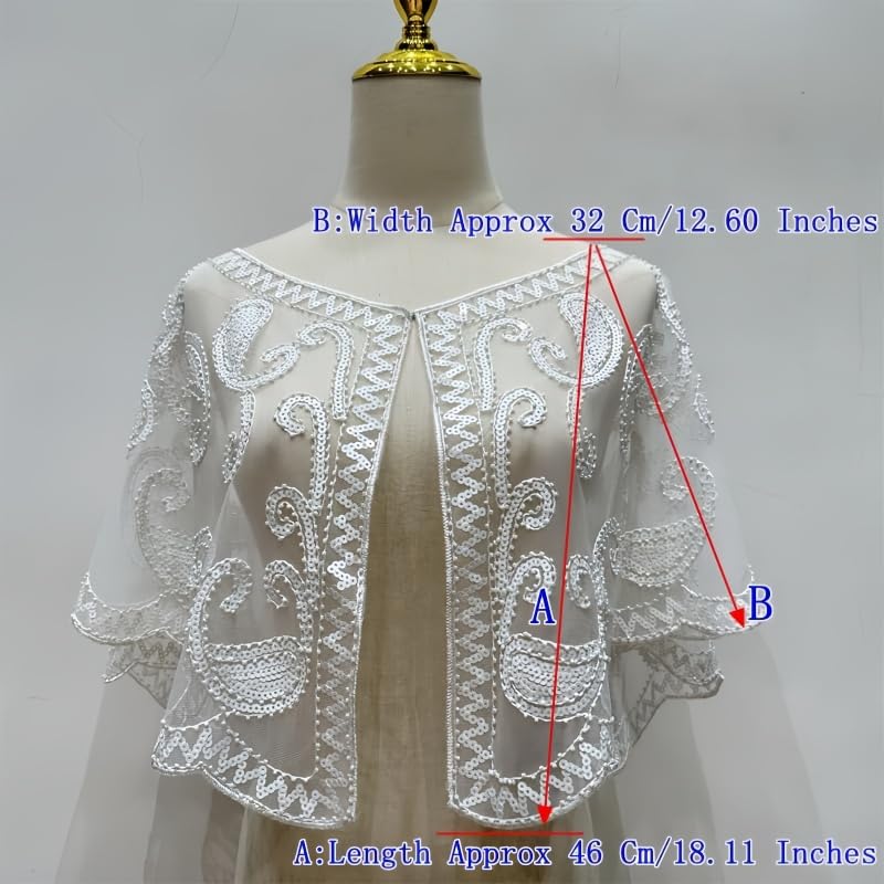 20s Shawl Wraps Sequin Beaded Shawl Wedding Bridal Wrap For Evening Dresses Gatsby Party Harlem Night Accessories3