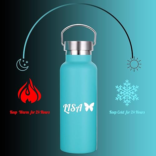 Miniatura 6 de Botellas de agua personalizadas, botella de agua aislada personalizada con pajilla, botella deportiva grabada con nombre y logotipo para hombres y