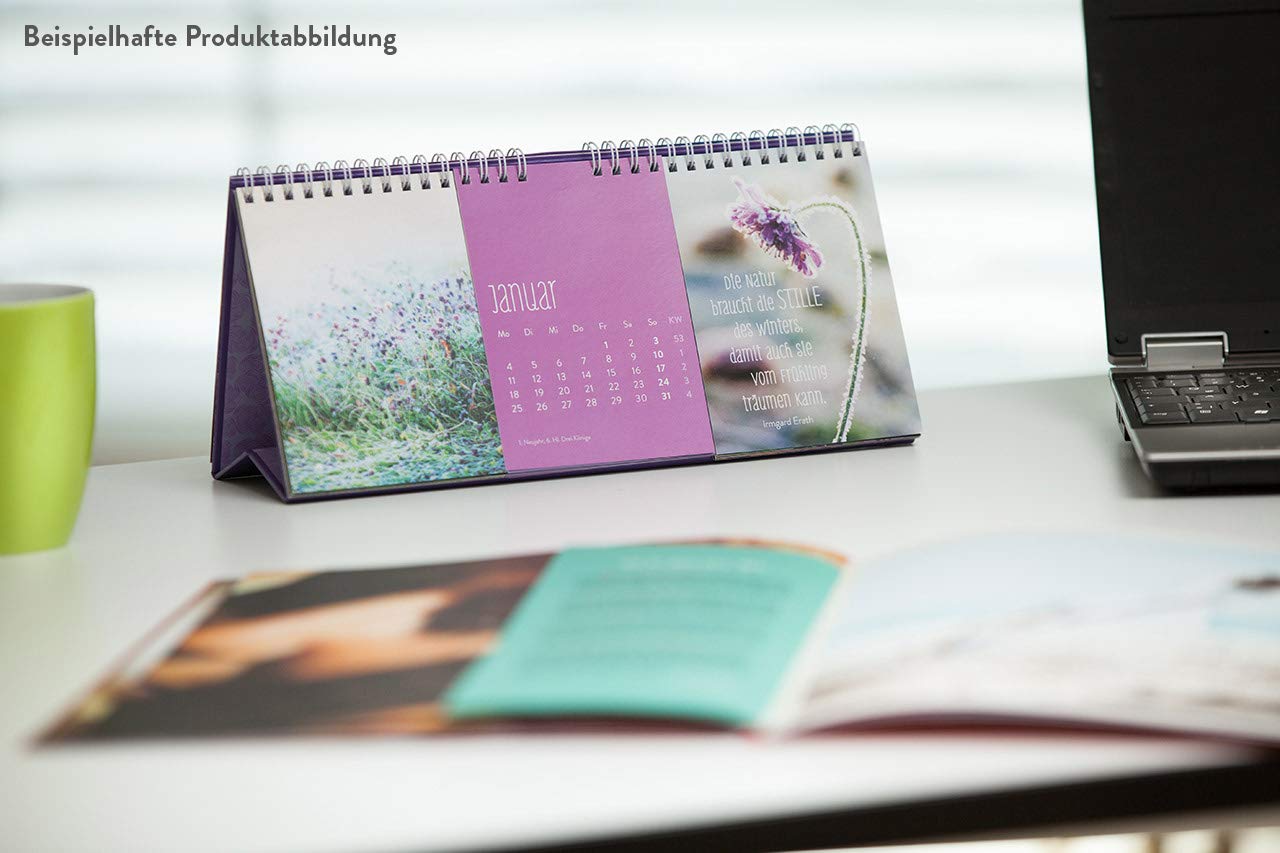Glücksmomente für jeden Tag 2019: 3-teiliger Tischkalender mit Monatskalendarium