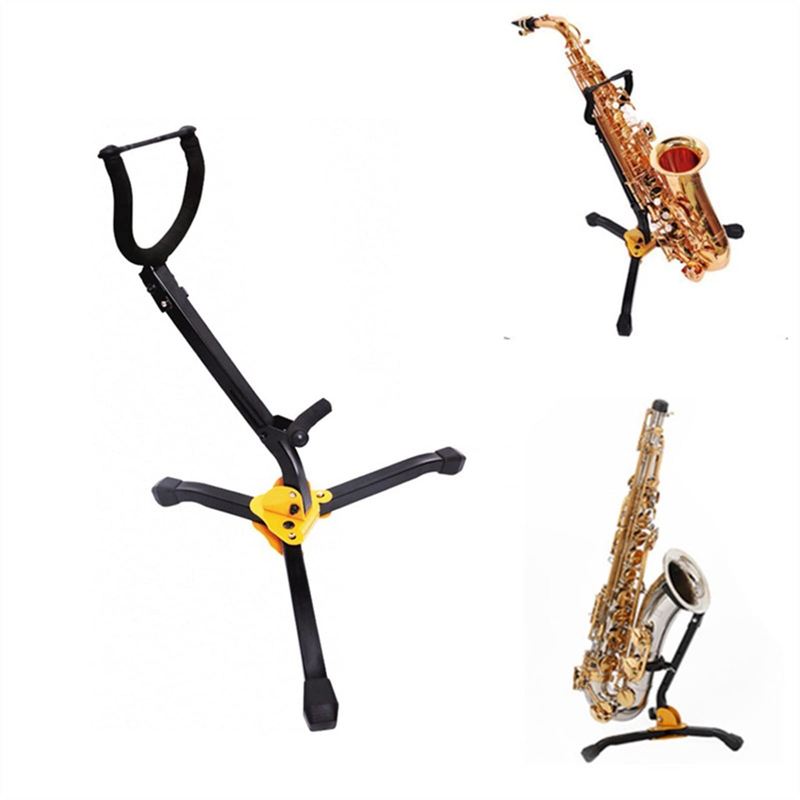 Soporte Plegable para Saxofón Tenor Alto Sax Soporte De Suelo De Metal Soporte para Trípode Accesorios para Instrumentos De Viento De Madera Juego reemplazo de saxofón