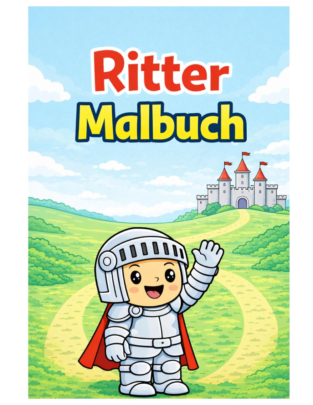 Ritter Malbuch: 50 Lustige Ritter Ausmalbilder mit Burgen, Schwertern und Abenteuer Szenen für Kinder