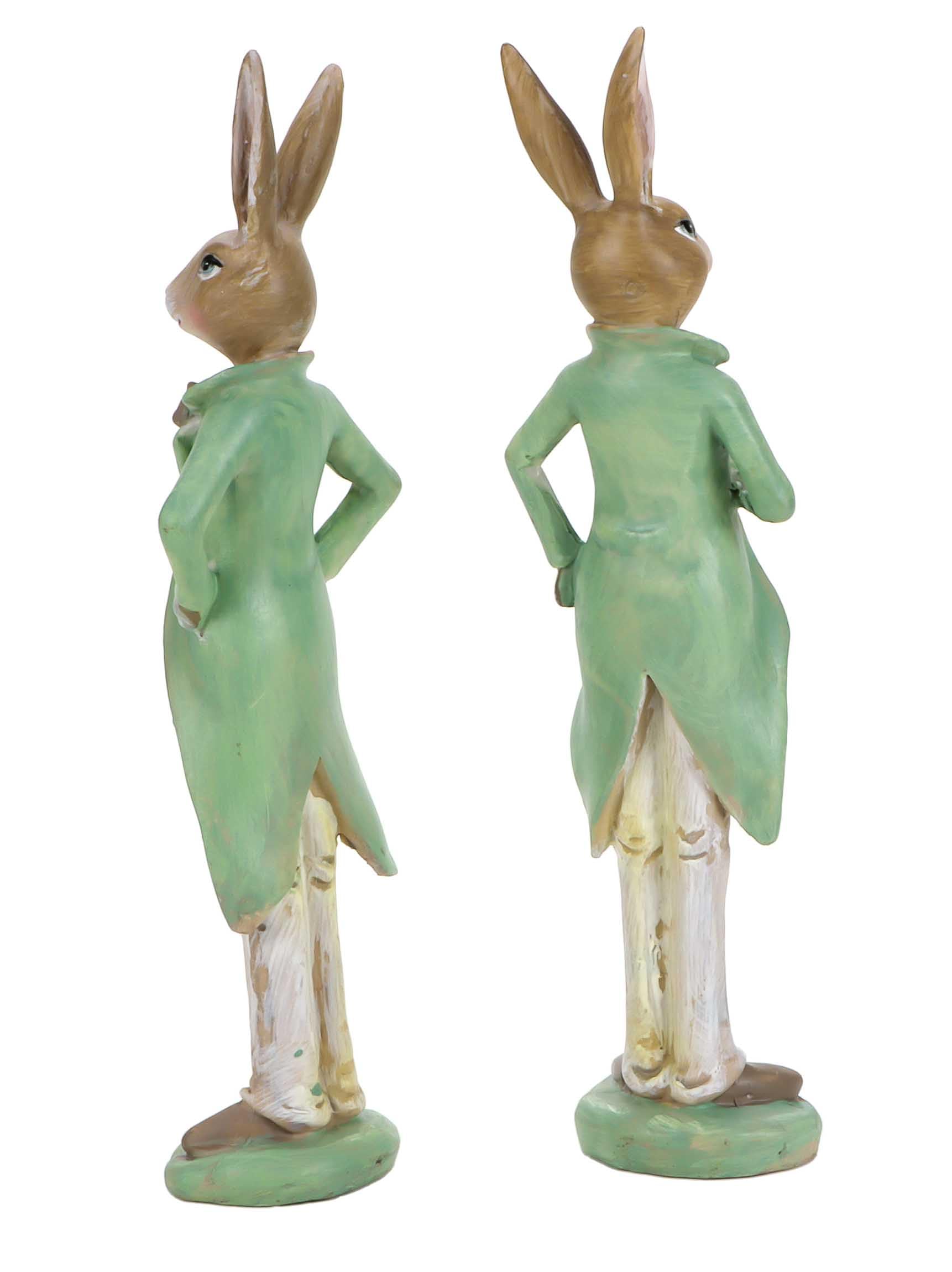 Bubble Store Hasen-Duo - 2er Set Hasen-Männer im Anzug - Osterfiguren aus Polyresin - Osterhasen Dekofigur