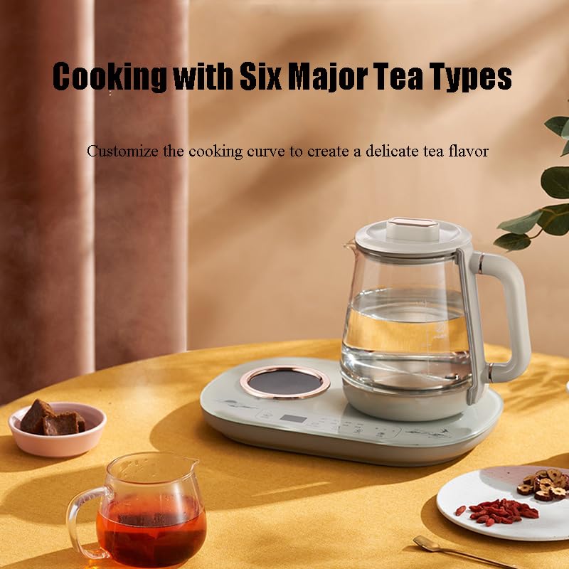 Bouilloire électrique 1L, Machine à thé en Verre Double avec Chaud de Tasse, contrôle Tactile 600W, réglages à 11 températures, Garder au Chaud, arrêt Automatique sûr pour Le Bureau à Domicile