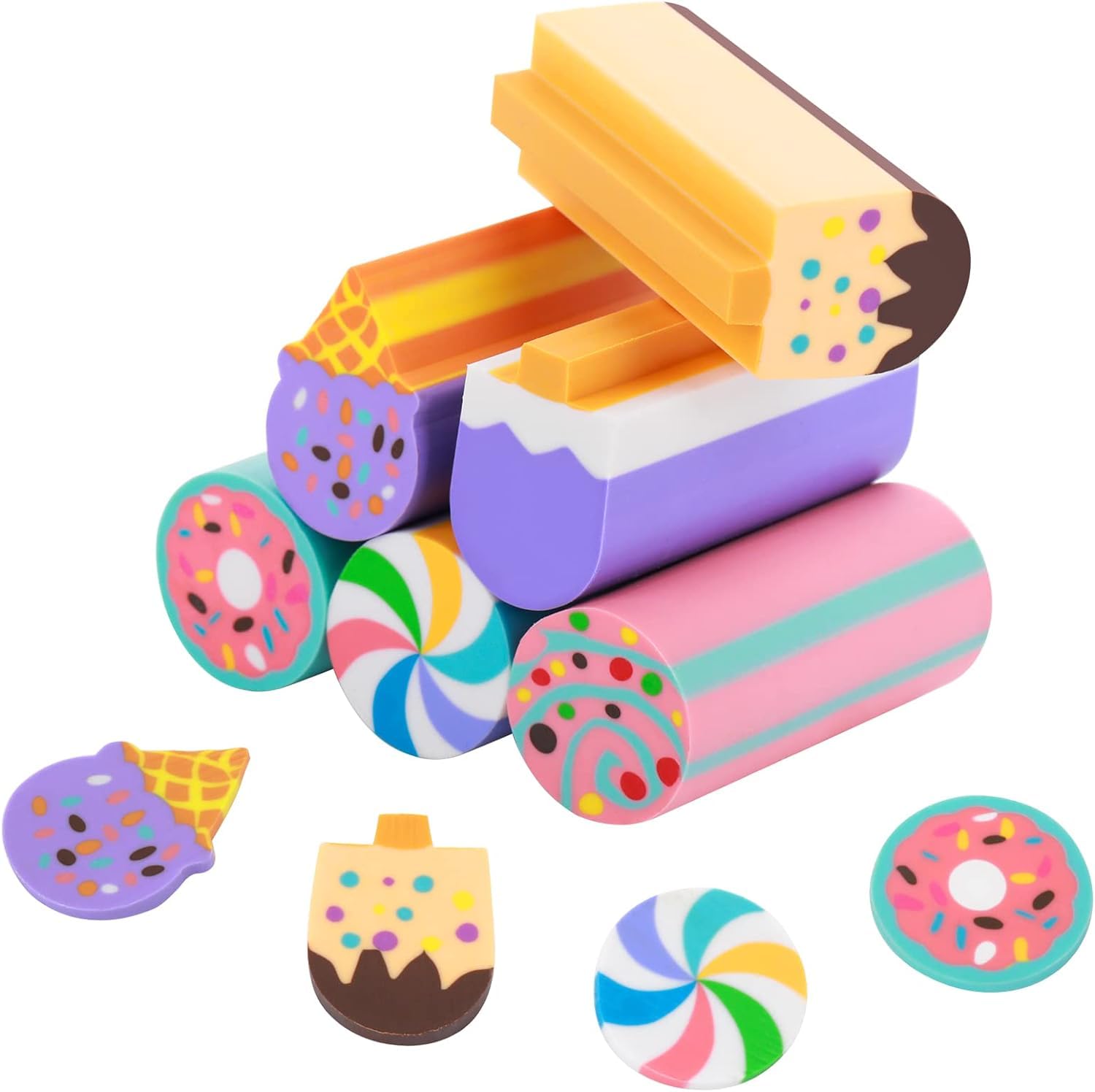 Worison 6Pc Dessert Shaped Fun Cute Erasers Desk Pencil Erasers (B0D62XWJSP) Amazon Price History, Amazon Price Tracker