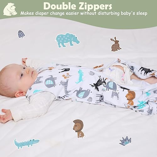 Miniatura 4 de Lictin Saco de dormir para bebé de 0.5 tog – Paquete de 2 sacos de dormir para niños de 18 a 36 meses, saco de dormir de verano para bebé, manta sin