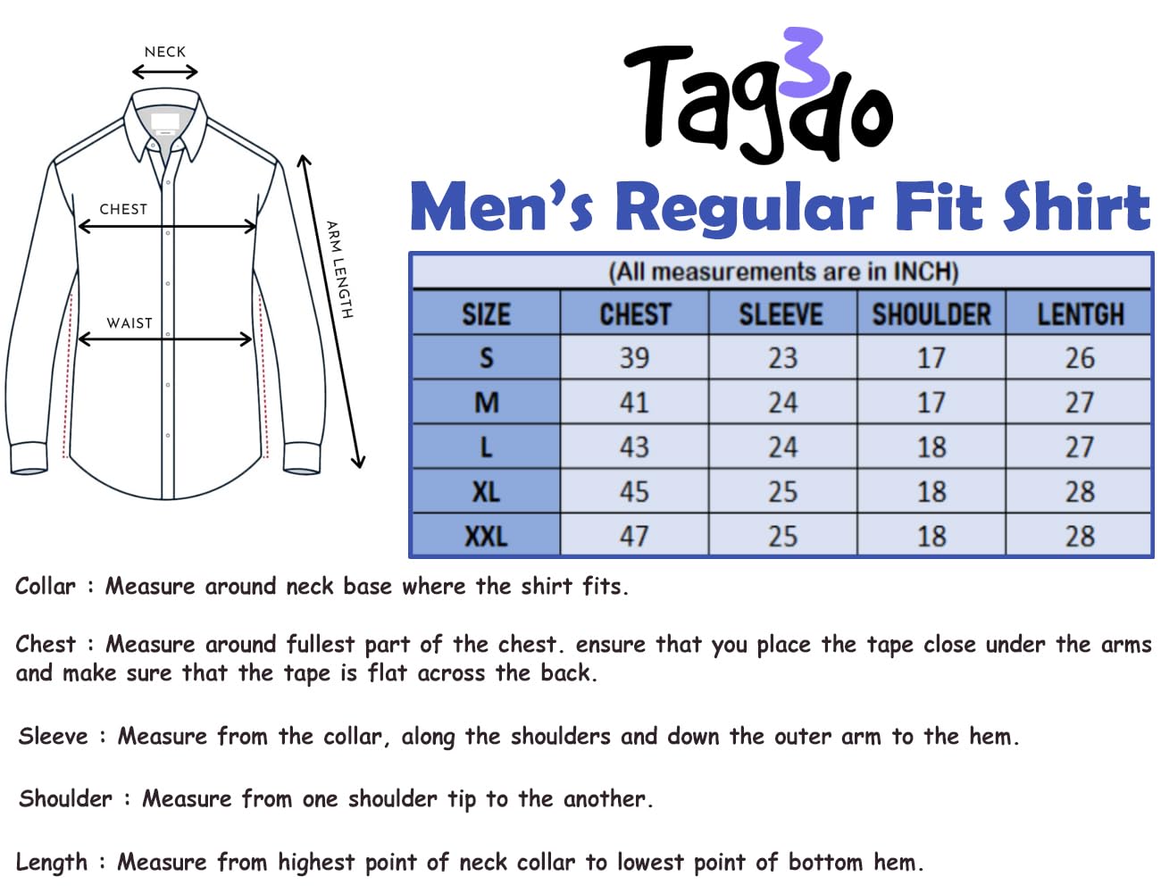 TAGDO® Men's Full Sleeve Spread Collar Shirt||Cotton||Casual Shirt for Men (2017) offers donot miss 6 TAGDO® Men's Full Sleeve Spread Collar Shirt||Cotton||Casual Shirt for Men (2017) offers donot miss