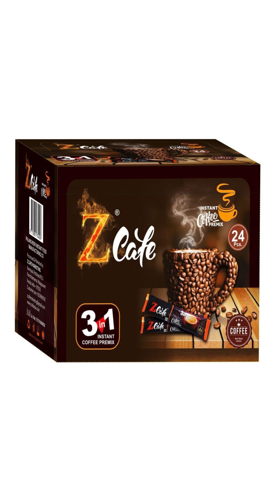 Zcafe 3 in 1 Instant Coffee Premix, Box of 24 Sachets : Amazon.in