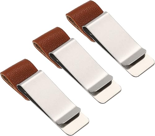 PATIKIL Bucle para bolígrafo, paquete de 3 unidades de cuero para cuaderno de viajero, soporte para lápices, marcador de manga tallada con clip de