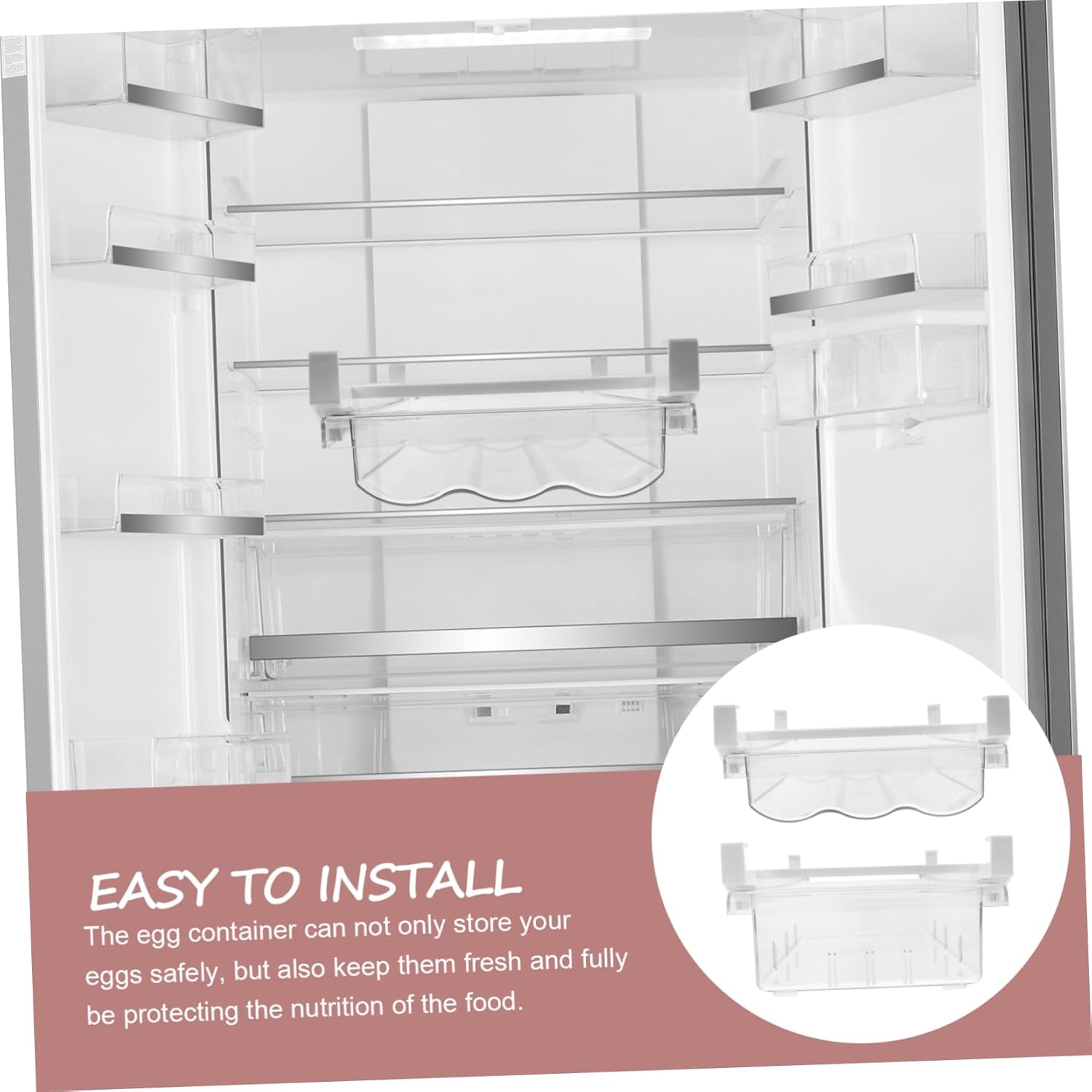 Mikikit 1set Convenient Organizer Holder for Refrigerator Easy to Clean and Install Space-saving