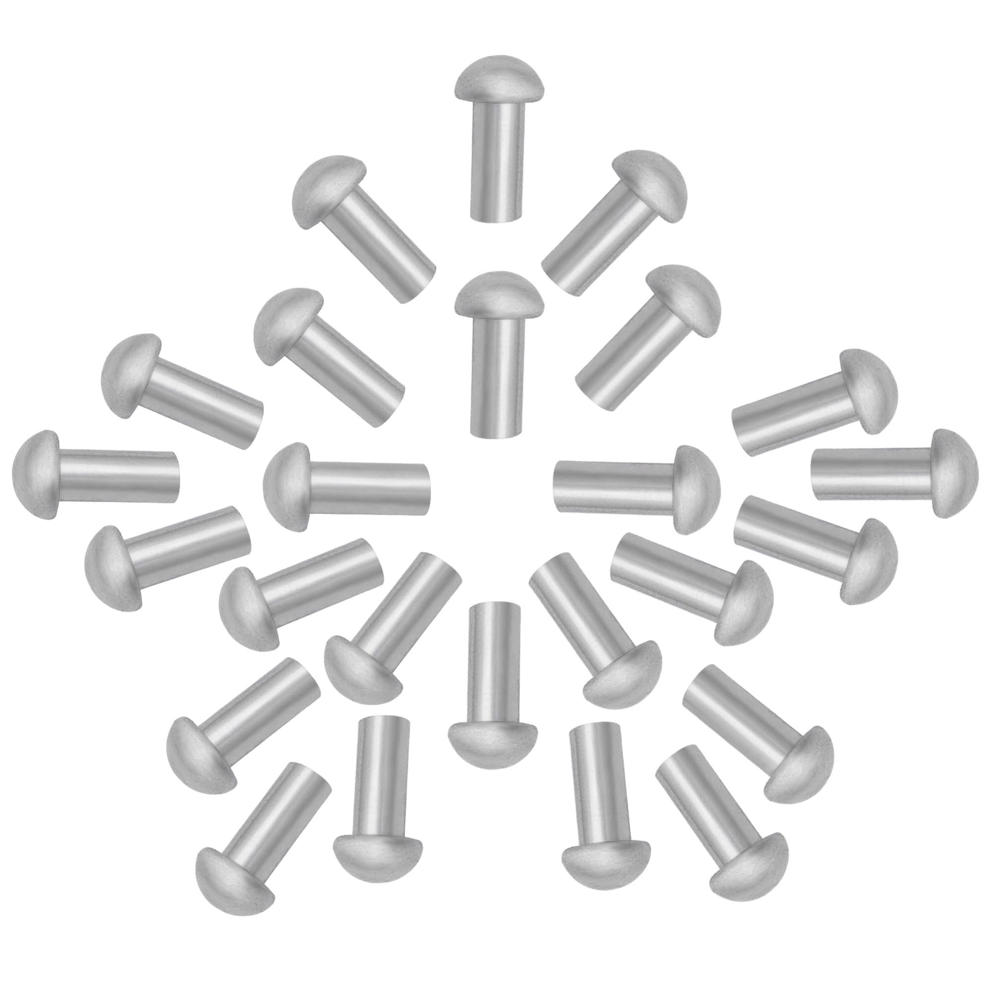 Lord of Battles Mushroom Head Steel Rivets, Heavy Duty Steel Rivets for Wood Metal, Leather & DIY Projects, 25 Pack, 1/2 inch
