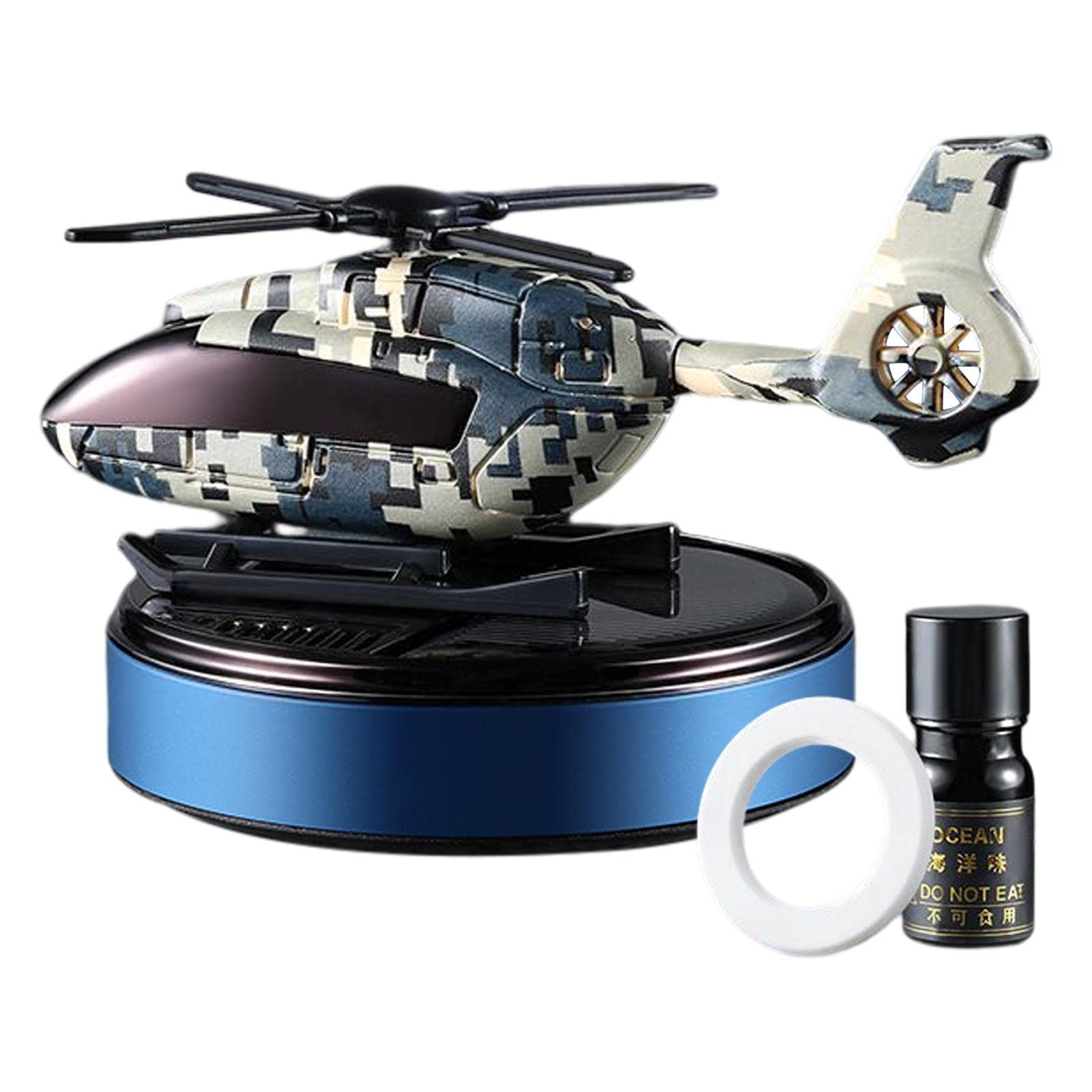 Bavokon Solar Air Freshener, Solar Energy Rotating Helicopter Diffuser, Creative Car Perfume Freshener for Men and Women