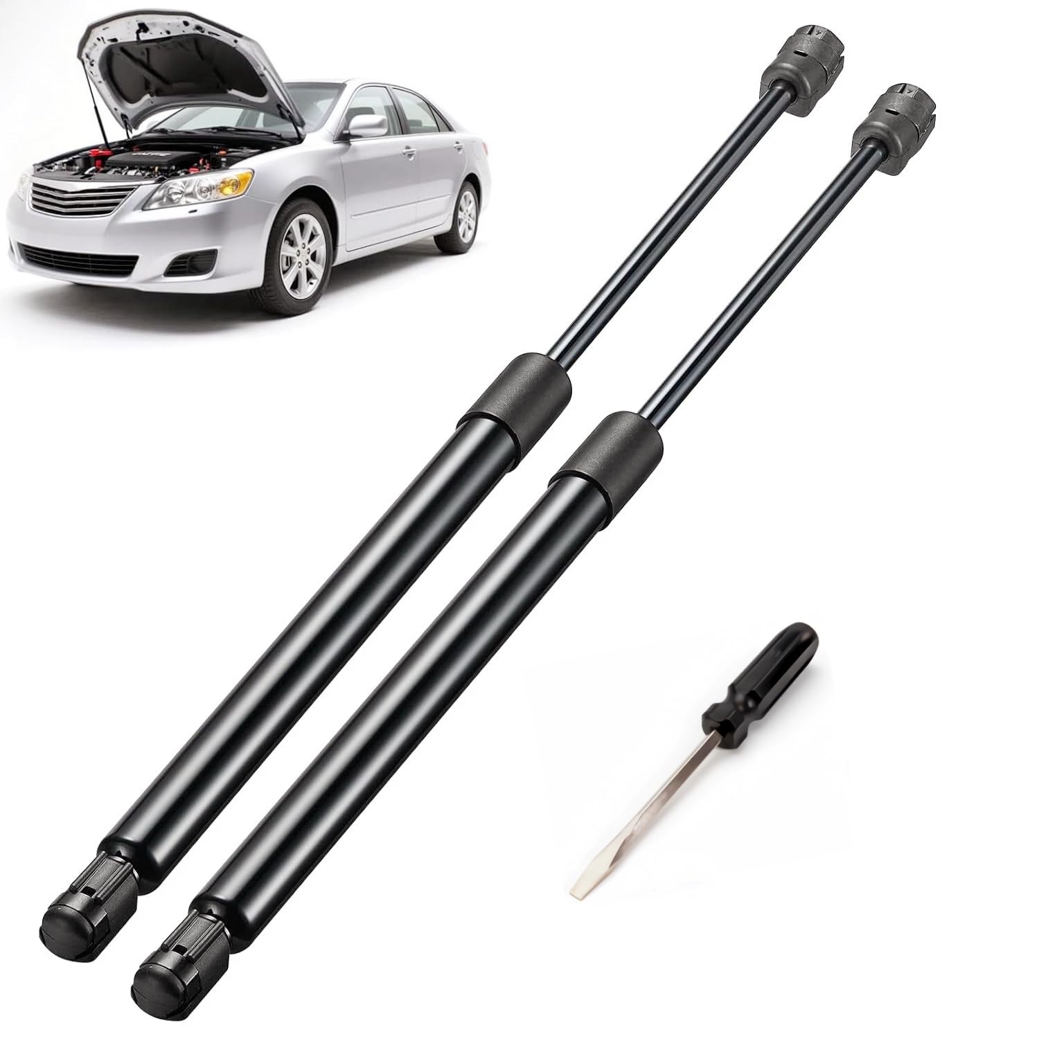 Front Hood Lift Support Struts & Gas Springs Compatible with Lexus IS250 2006-2015, IS300 2005, IS350 2006-2015, and is F 2008-2013 –PM1050 – Set of 2 with Screw Driver for Install