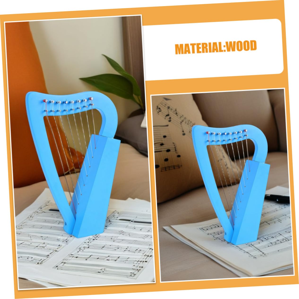 Mikinona Arpa Lira Corde in Legno Stile Classico Strumento Portatile per Principianti Musicale per Amanti della Musica