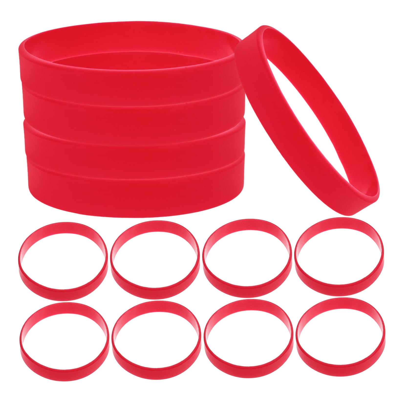 Abaodam Decorative Silicone Straps 50pcs Stretchy Wristbands for Women Men Elastic