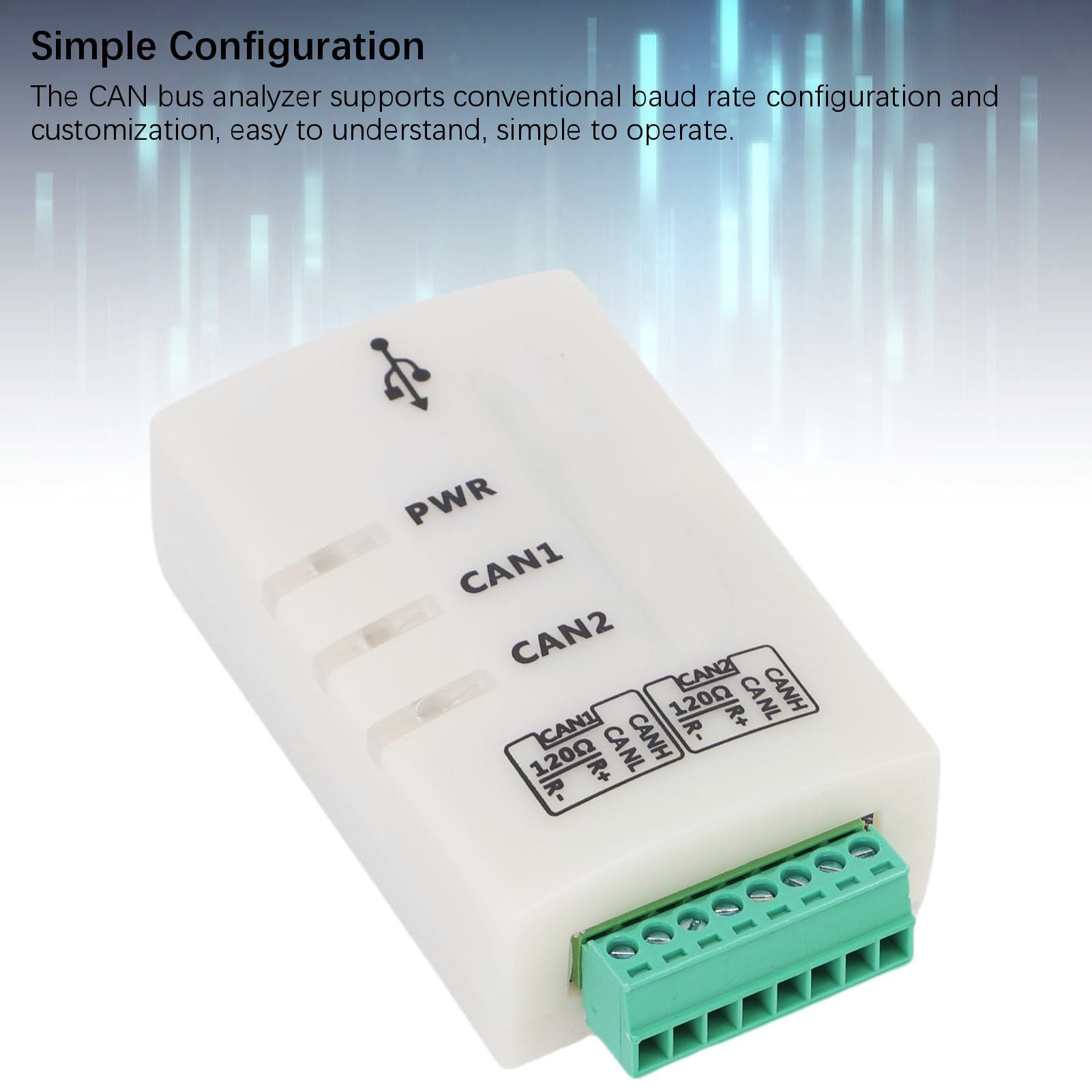Adaptador USB a Can 2A Analizador de Bus Can Multicanal Convertidor Inteligente para Calibración Automotriz y Aplicaciones Industriales