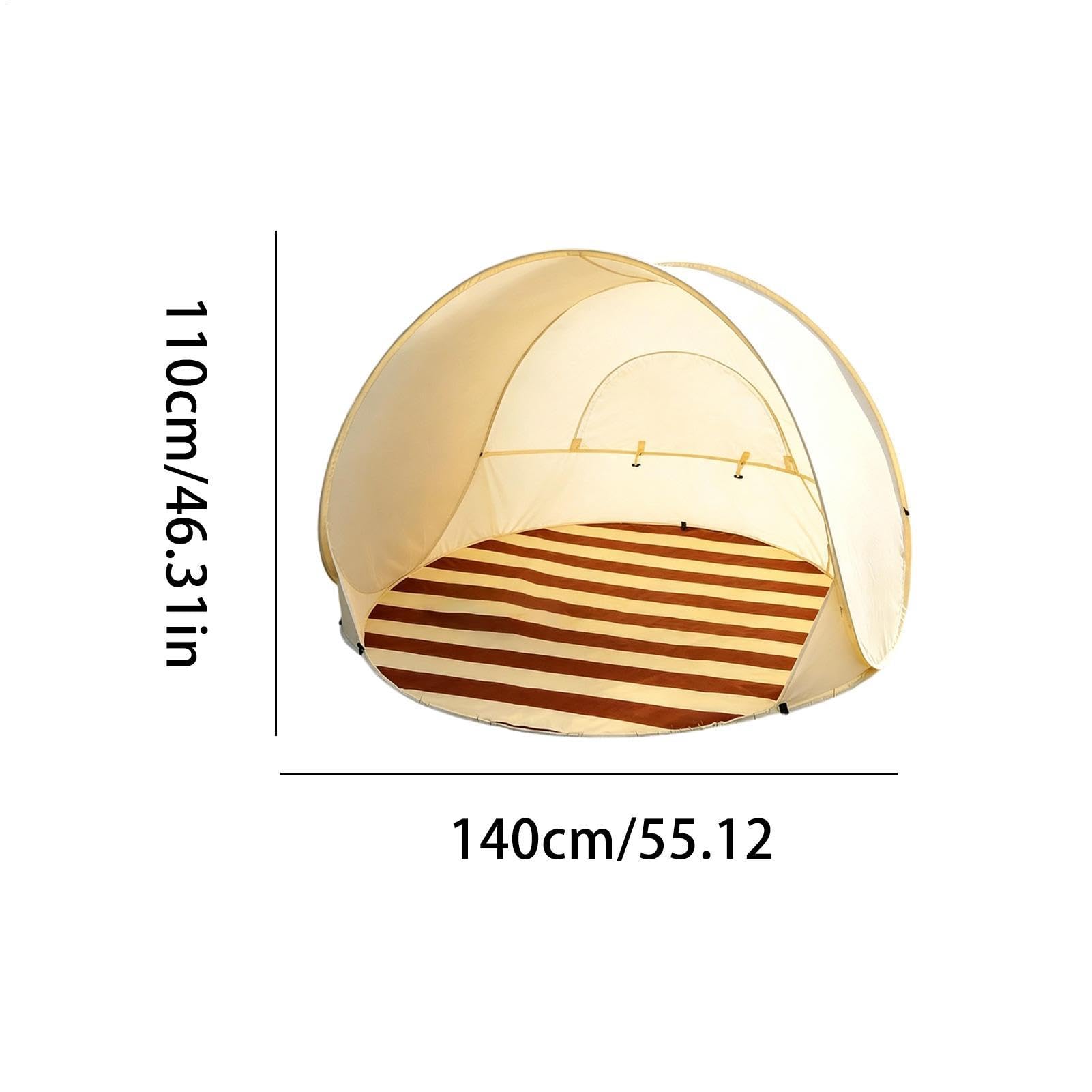 Tenda da Spiaggia 3-4 Persone Rete Fine Facile Portatile | Tenda Parasole Portatile Solare per Campeggio Pesca Escursionismo Picnic Viaggio Festa Estiva
