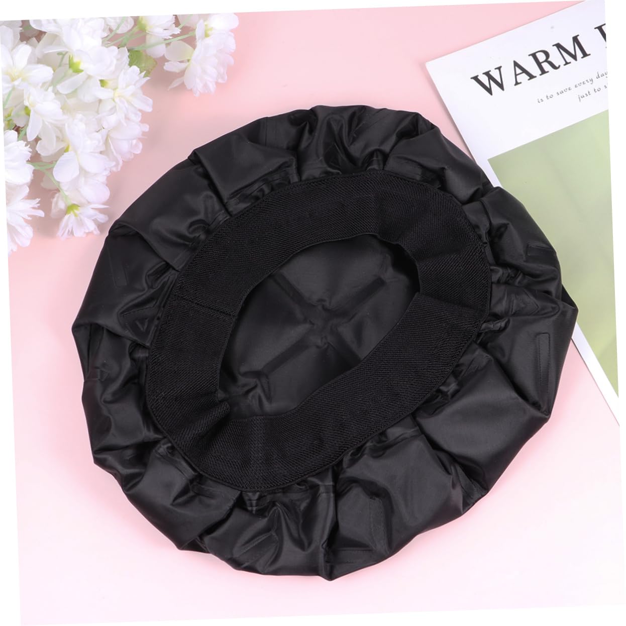 Gorro Térmico Cabello sin Enchufe, Negro, Gel y Tejido