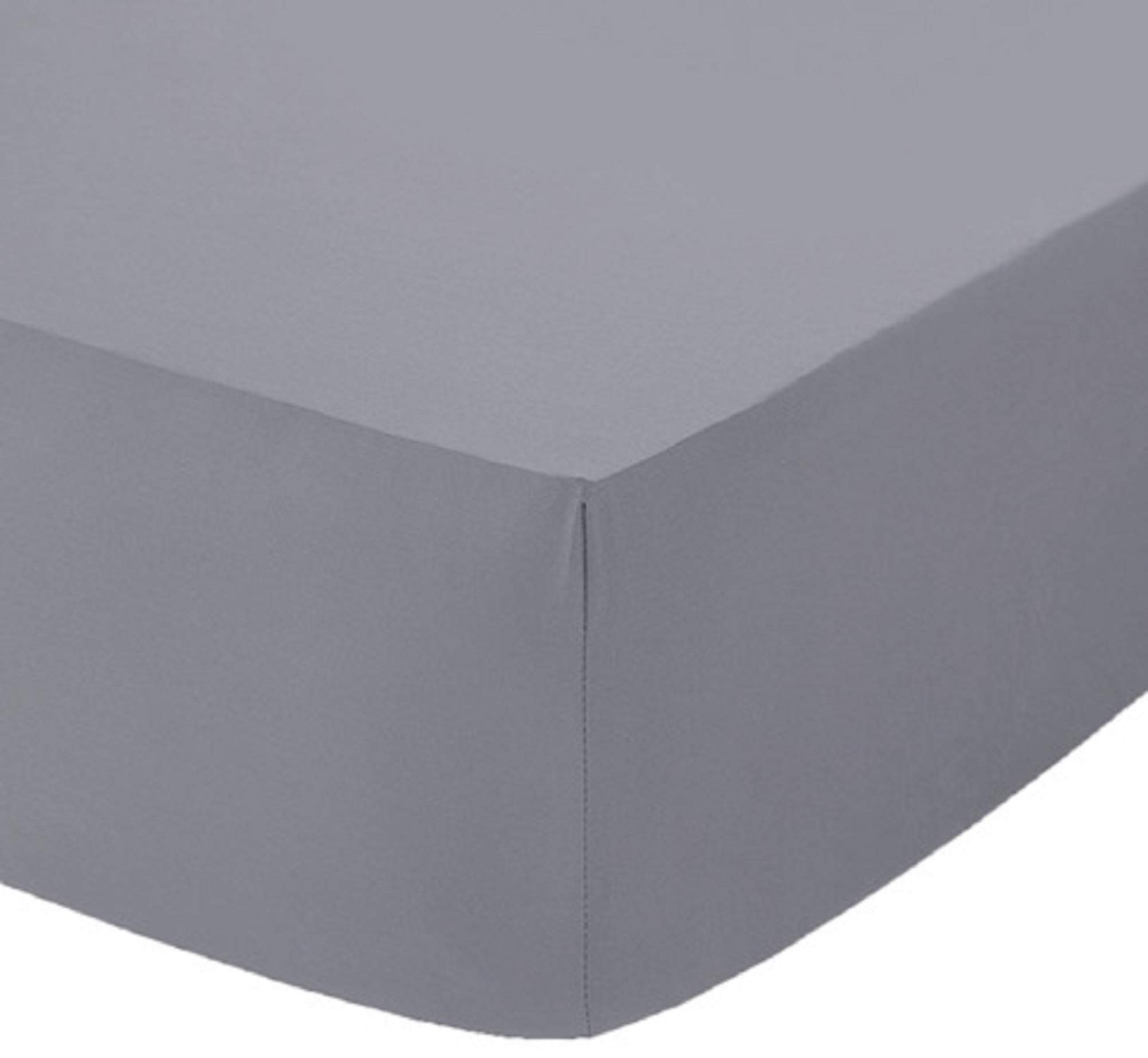 Comfy Nights Grey Extra Deep 40Cm Egyptian Cotton Fitted Sheet 200 Thread Count, Small Double/4Ft (Grey)